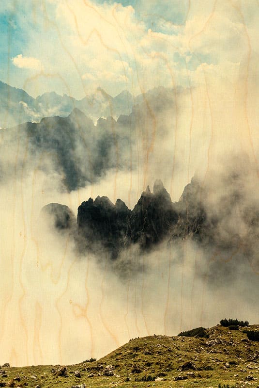 hironwoods-montagne-brumeuse-carte-postale-bois-100x150mm image 1